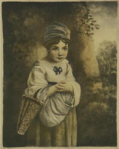 399x500 Mezzotint Sir Joshua Reynolds Strawberry Girl - The Strawberry Girl Painting