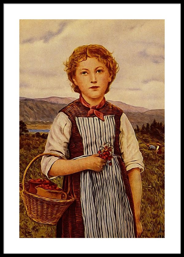 600x838 The Strawberry Girl Framed Print By Anker Albert - The Strawberry Girl Painting