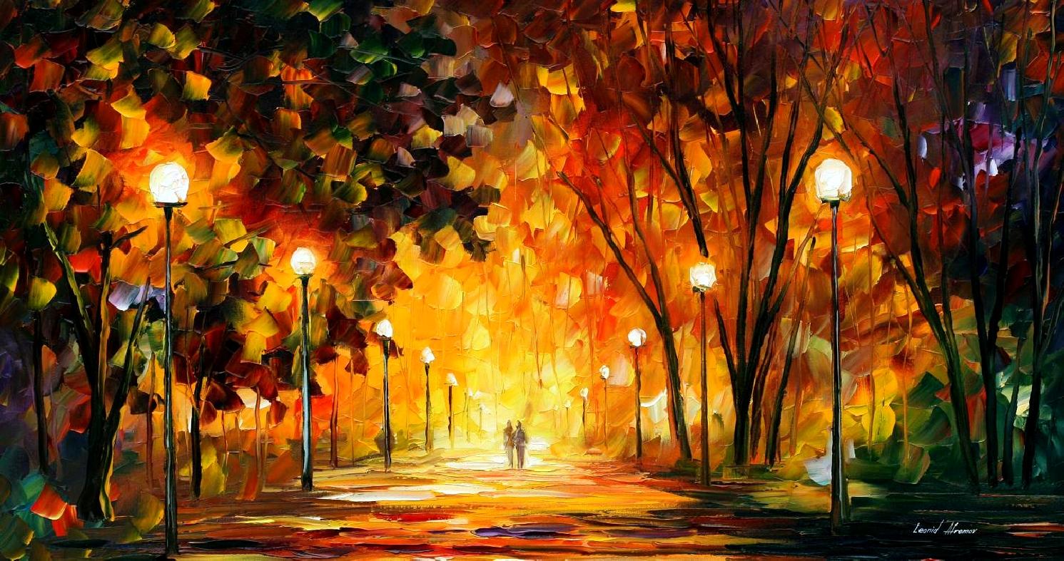 1491x787 Away From The Sun Palette Knife Oil Painting On Canvas By Leonid - The Sun Painting