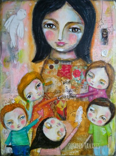 383x514 Susana Tavares Teacher Painting - The Surprise Painting