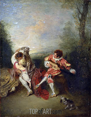313x400 The Surprise Watteau Painting Reproduction 13349 Topofart - The Surprise Painting