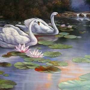 300x300 Swan Painting Fresh The Swans Lake By Alexander Koester Painting - The Swan Painting