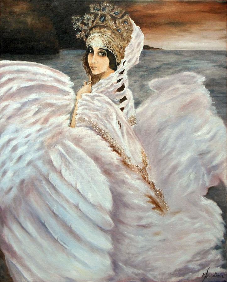 723x900 Swan Princess Painting By Lena Day - The Swan Painting
