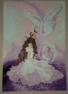 218x300 Finished Completed Diamond Painting For Kids Room, Princess - The Swan Painting