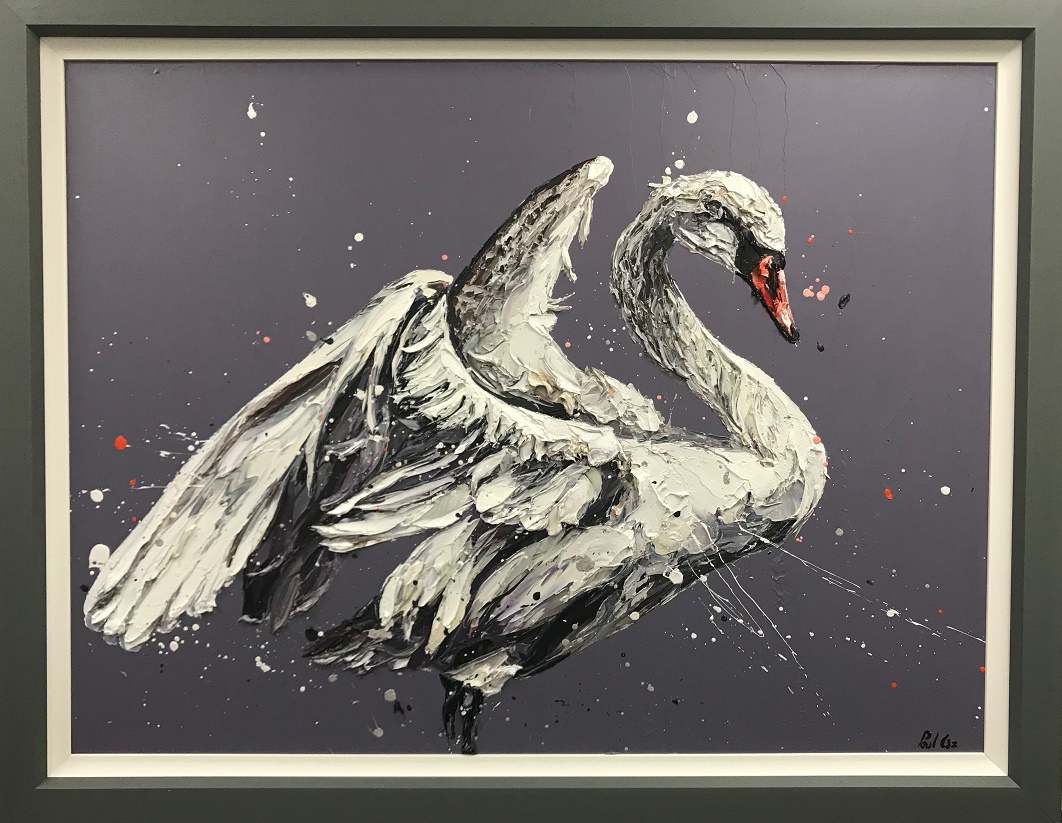 1062x823 John The Swan (Canvas) By Paul Oz - The Swan Painting
