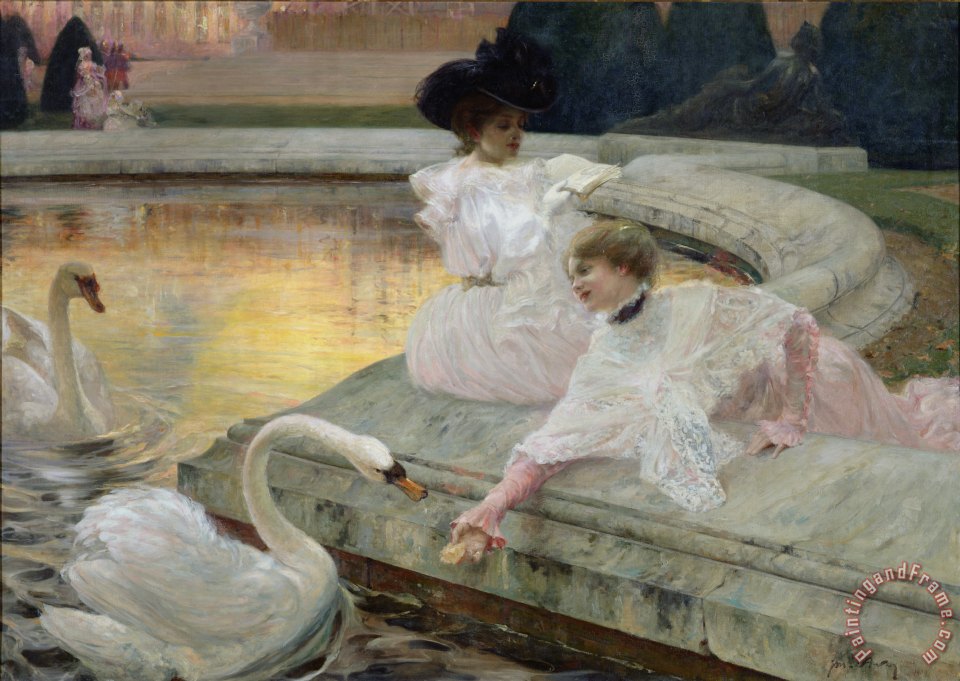 960x681 Joseph Marius Avy The Swans Painting - The Swan Painting