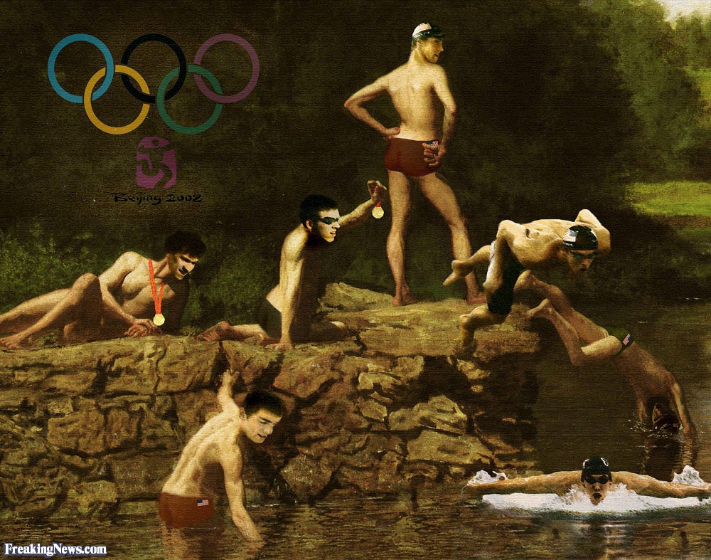 1000x787 Michael Phelps - The Swimming Hole Painting
