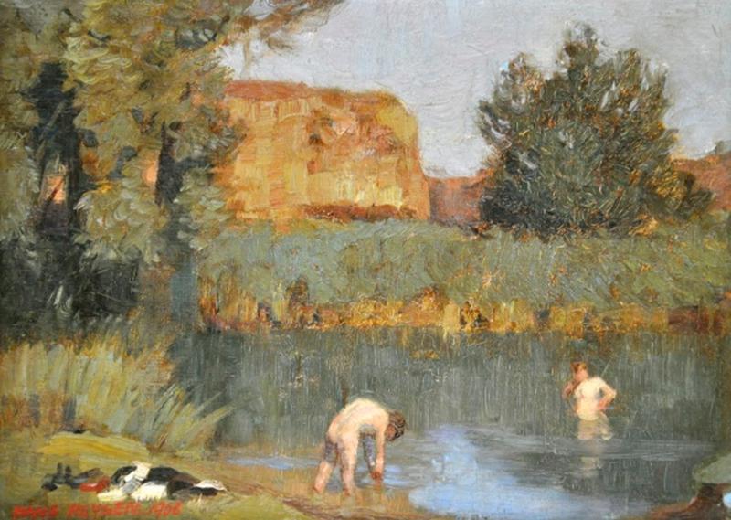800x569 Paintings - The Swimming Hole Painting