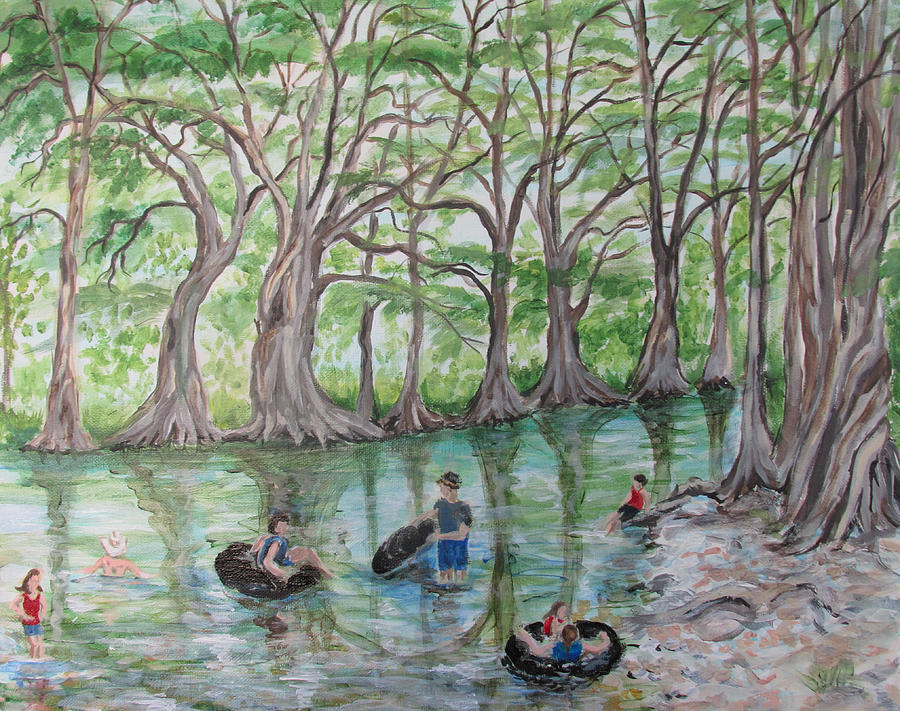 900x711 Swimming Hole Painting By Beth Waltman - The Swimming Hole Painting