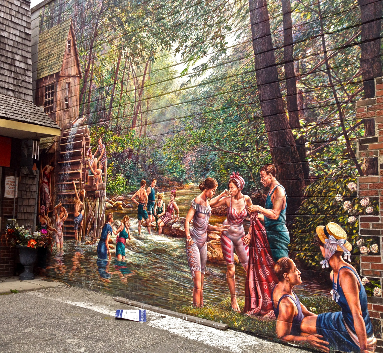 1280x1177 Swimming Hole Graffiti Lux And Murals - The Swimming Hole Painting