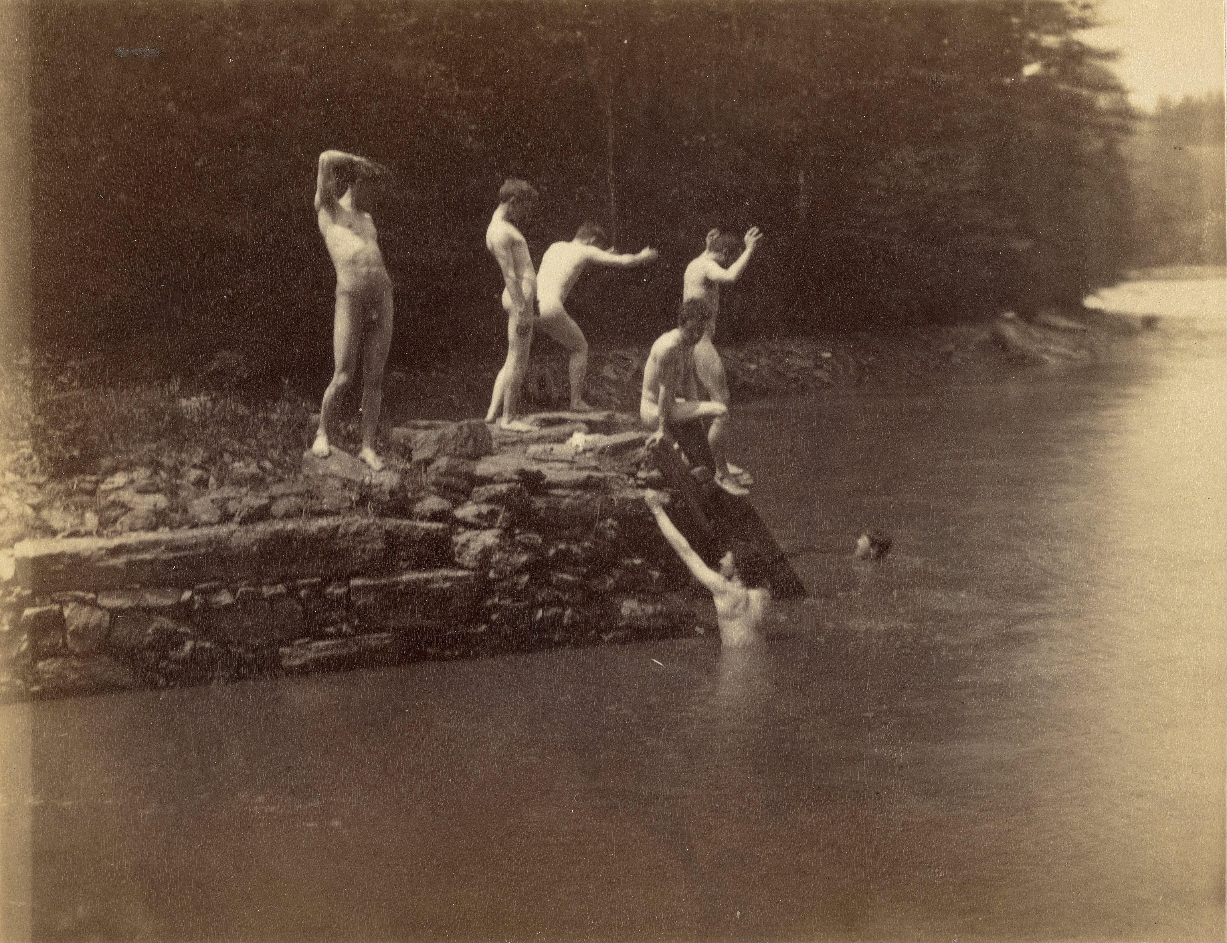 4288x3296 Filethomas Eakins (American - The Swimming Hole Painting