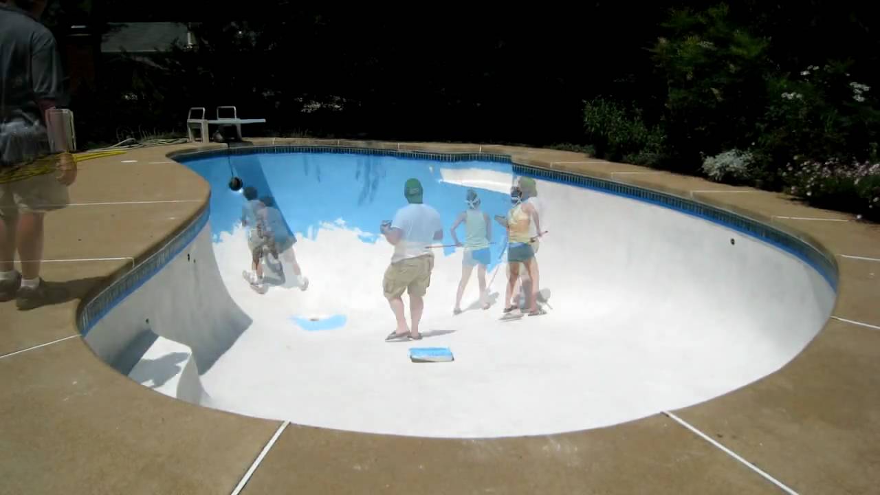 1280x720 Time Lapse Video Of Pool Painting - The Swimming Pool Painting