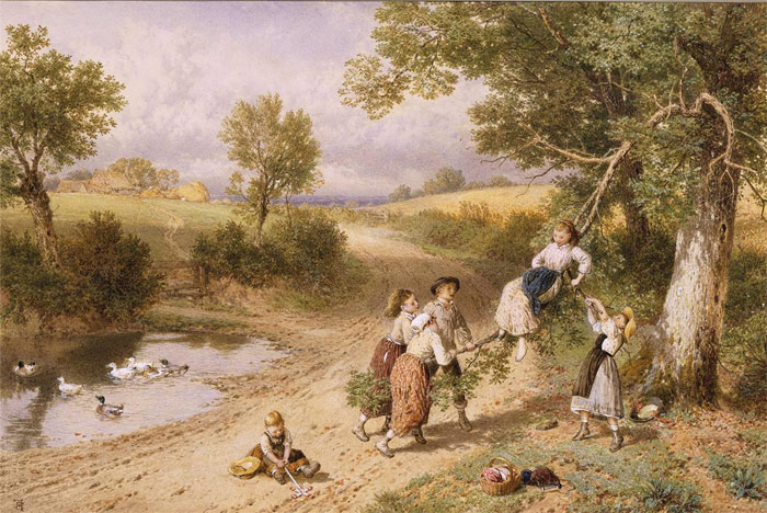700x468 Oil Painting Reproduction Of Foster - The Swing Painting