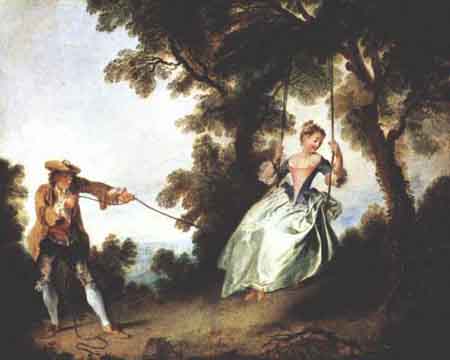 450x360 The Swing Painting Nicolas Lancret Oil Paintings - The Swing Painting