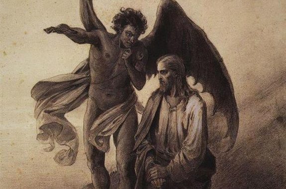 575x381 Temptation In The Desert And The Divinity Of Christ Catholic - The Temptation Of Christ Painting