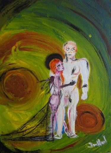 375x514 Saatchi Art The Temptation Of Adam Painting By Samuel Hord - The Temptation Painting