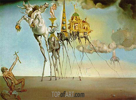 463x339 The Temptation Of Saint Anthony Dali Painting Reproduction - The Temptation Painting