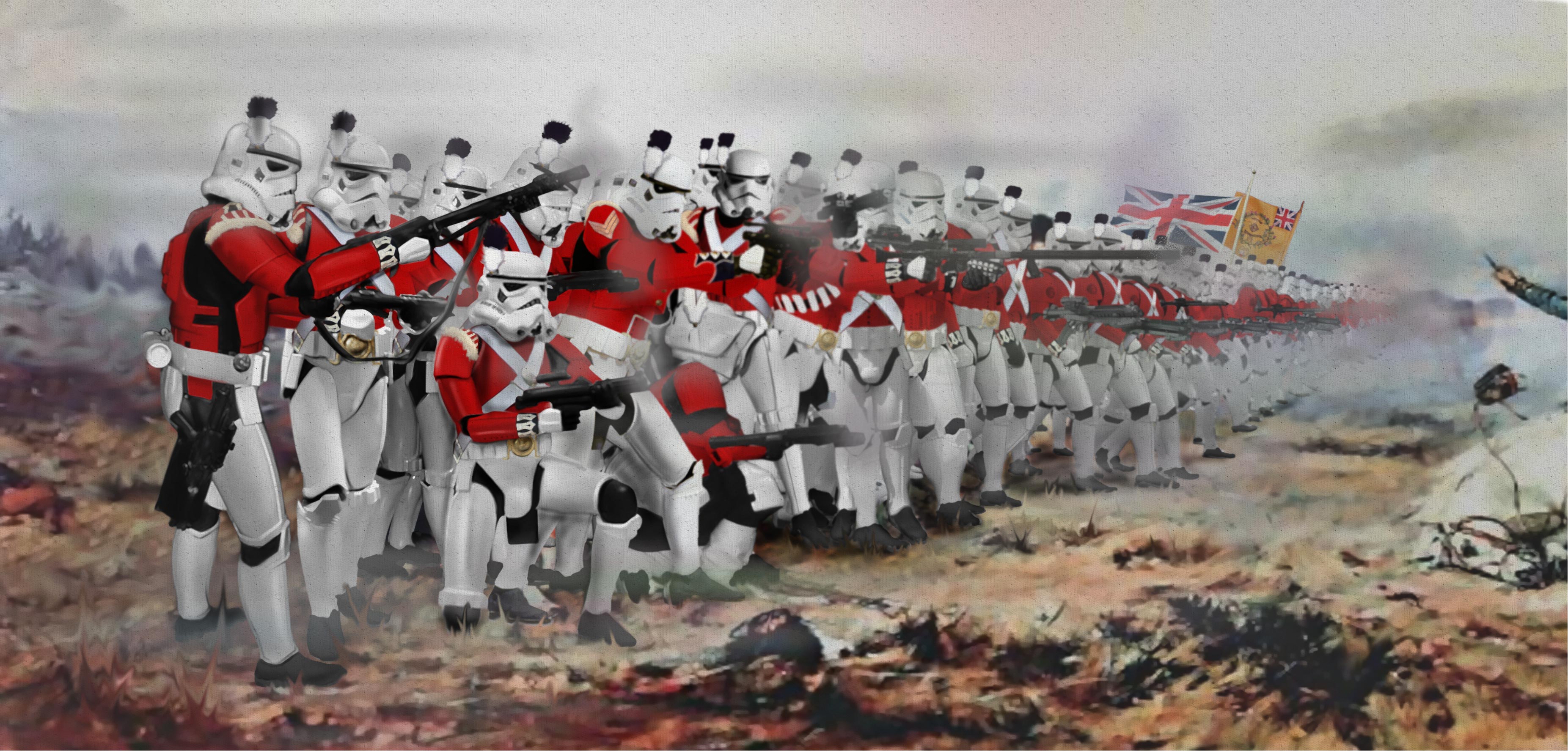 3706x1776 Presentation Name - The Thin Red Line Painting