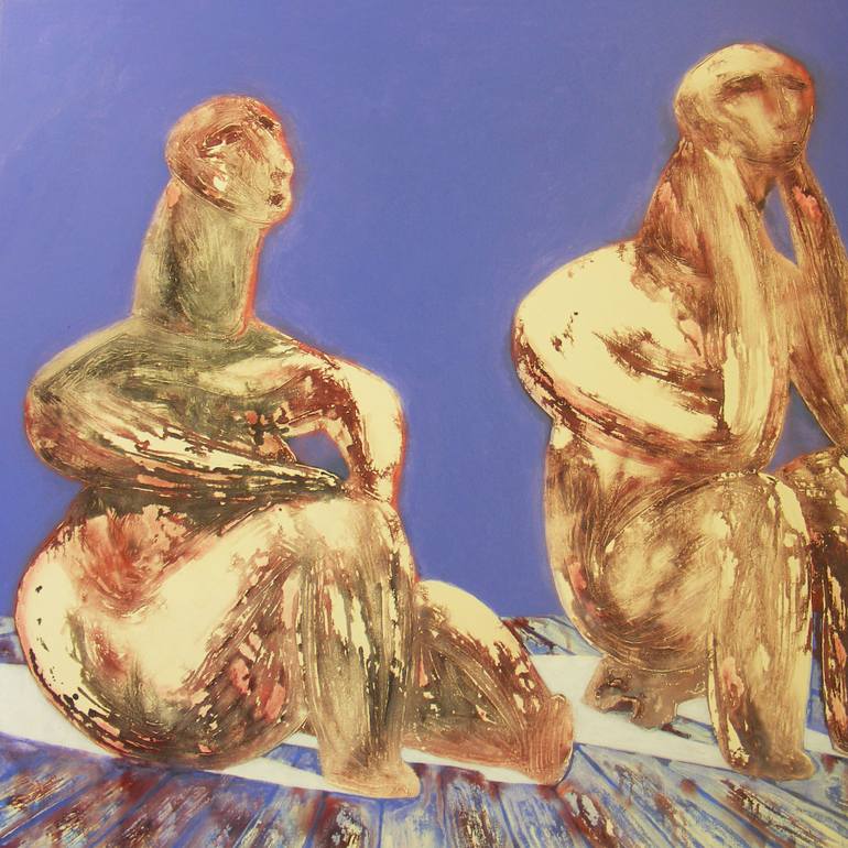 770x770 Saatchi Art The Thinker Of Hamangia And His Wife Painting By - The Thinker Painting