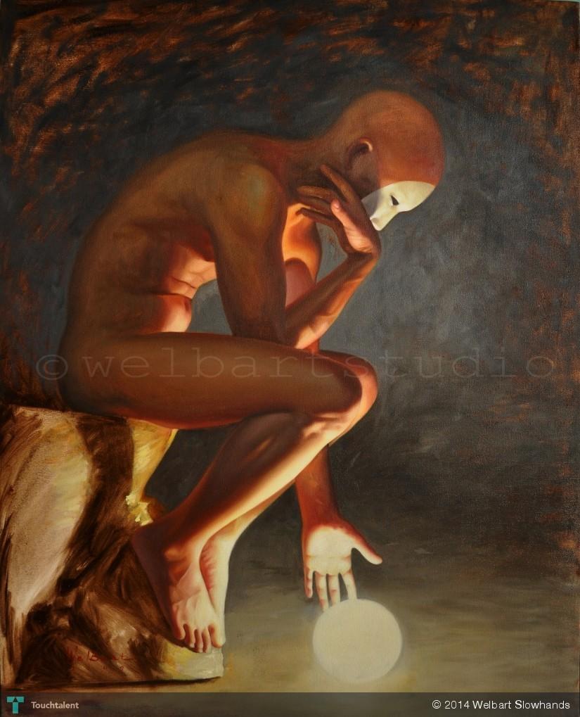 825x1019 Study Of The Thinker, 2009 Touchtalent - The Thinker Painting
