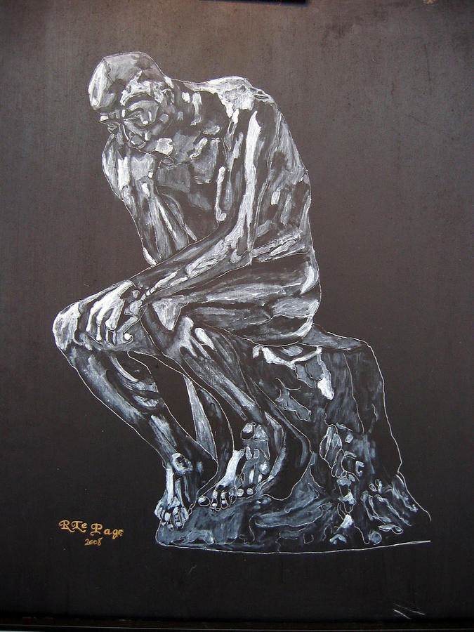 675x900 The Thinker Painting By Richard Le Page - The Thinker Painting