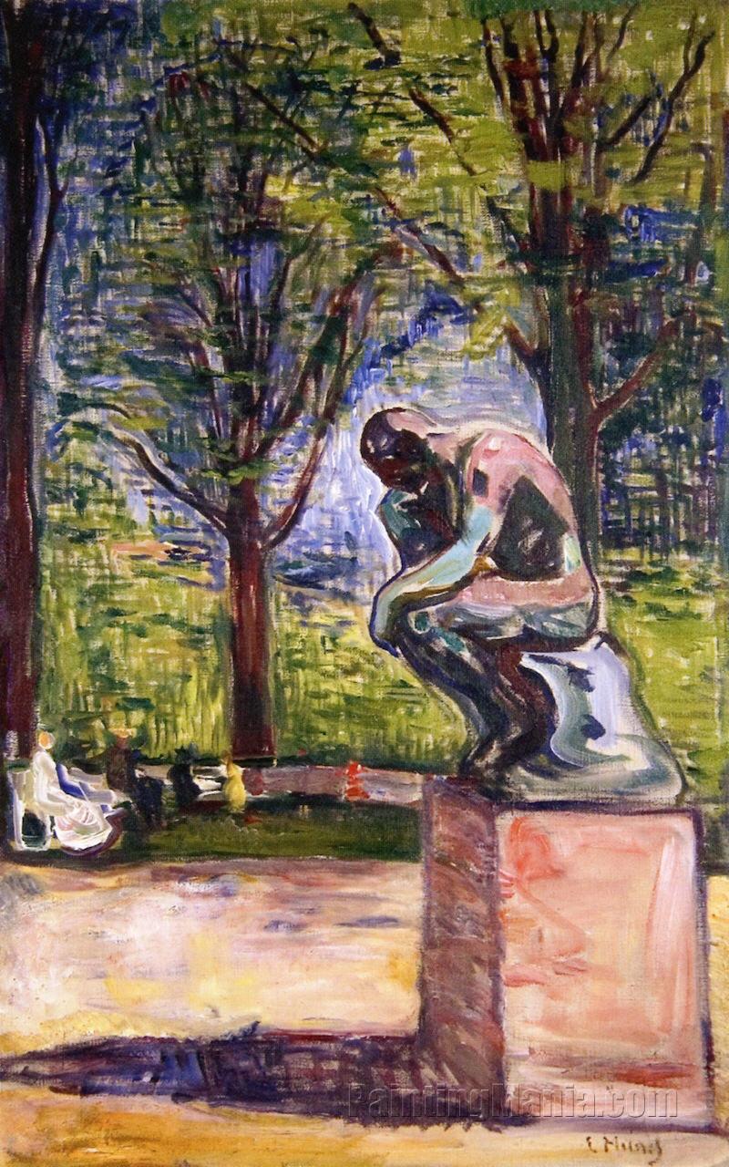 800x1280 Rodin's The Thinker In Dr. Linde's Garden - The Thinker Painting