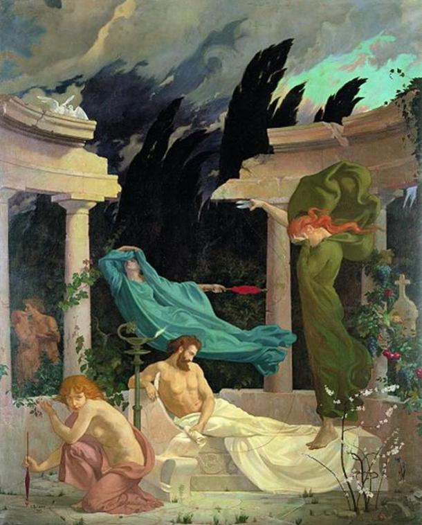 610x758 The Three Fates Destiny's Deities Of Ancient Greece And Rome - The Three Fates Painting