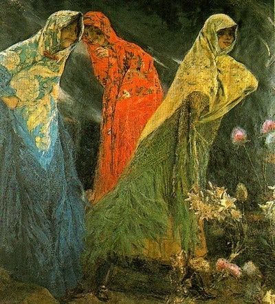 400x442 Three Graces Greek Goddesses The Power Of Three - The Three Fates Painting