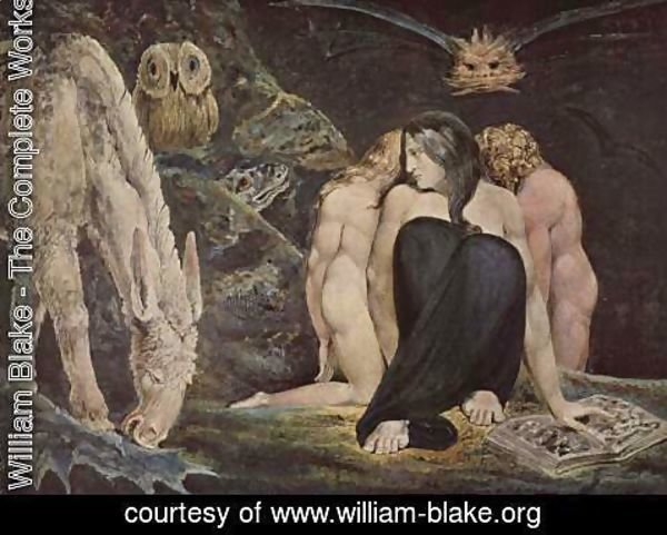600x481 William Blake - The Three Fates Painting