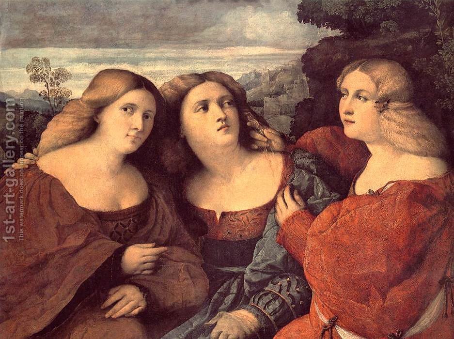 937x700 The Three Sisters (Detail) 1520s Jacopo D'Antonio Negretti (See - The Three Sisters Painting