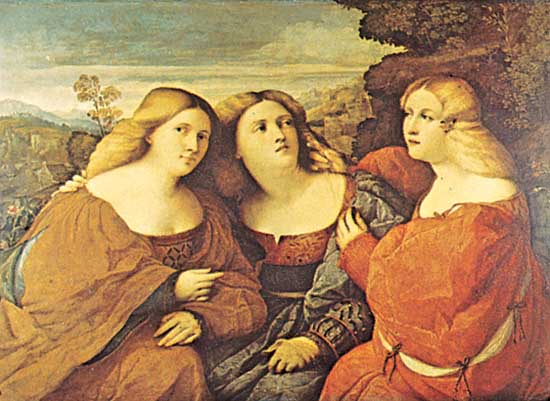 550x401 Three - The Three Sisters Painting