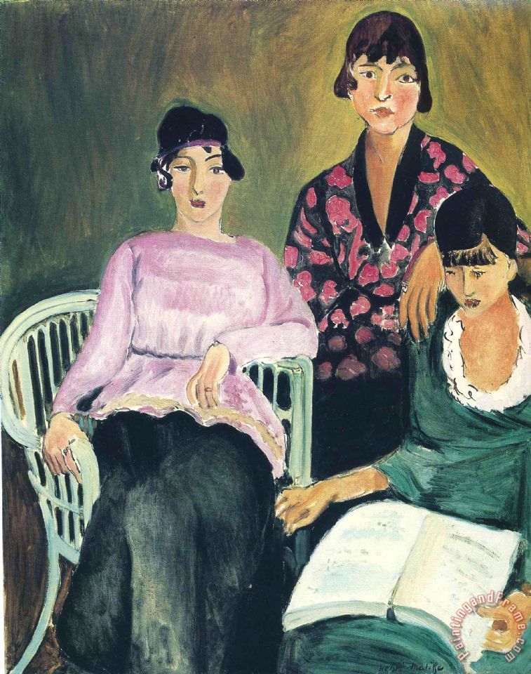 757x960 Henri Matisse Three Sisters 1917 Painting - The Three Sisters Painting