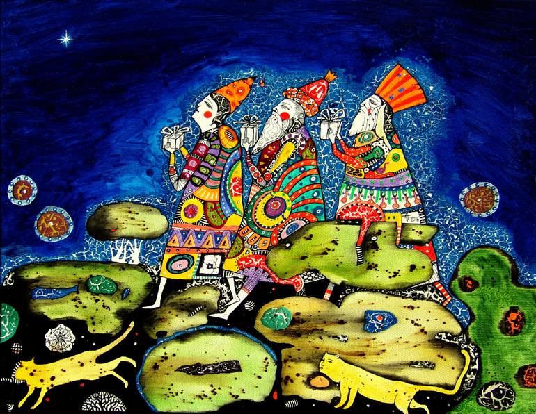 770x596 Saatchi Art The Three Wise Men Painting By Natalia Pastushenko - The Three Wise Men Painting