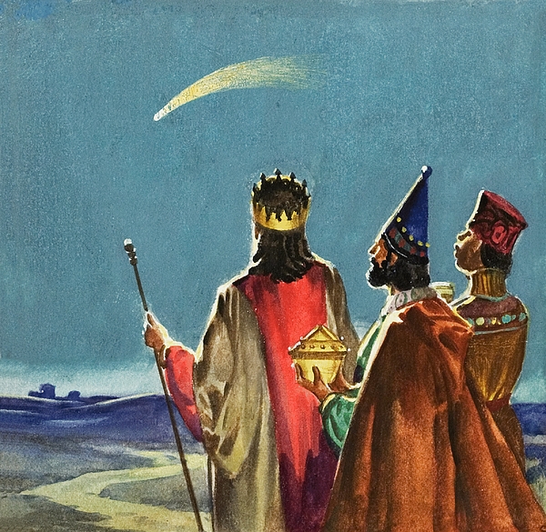 600x585 Three Wise Men Painting By English School - The Three Wise Men Painting
