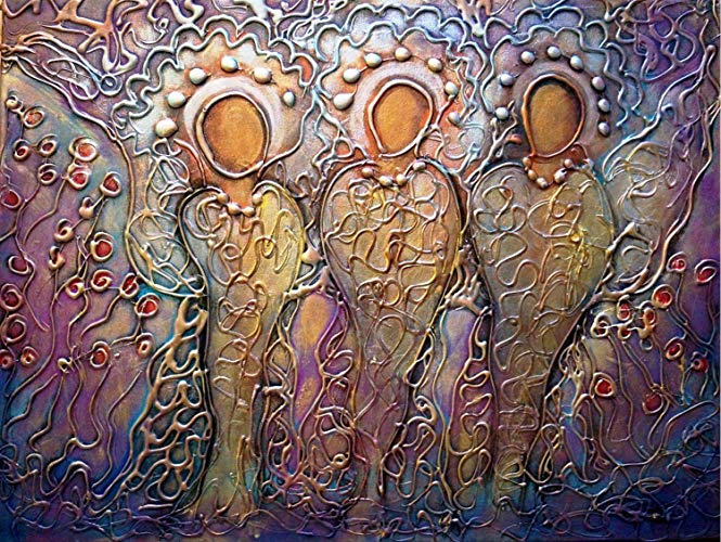 665x500 Three Wise Men Original Abstract Religious Painting - The Three Wise Men Painting
