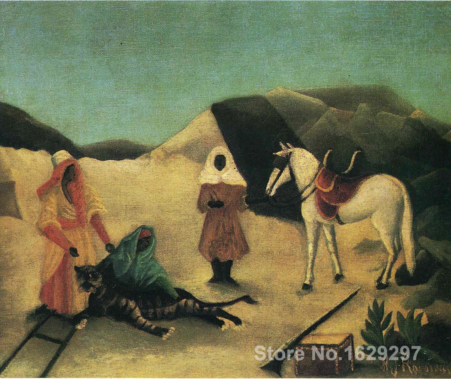 1722x1446 Modern Landscape Painting The Tiger Hunt Henri Rousseau High - The Tiger Hunt Painting