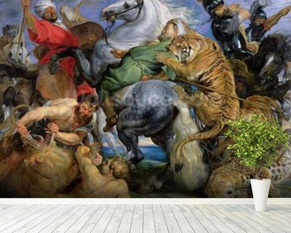 580x464 Rubens, Peter Paul Amp The Tiger Hunt Amp Wall Mural - The Tiger Hunt Painting