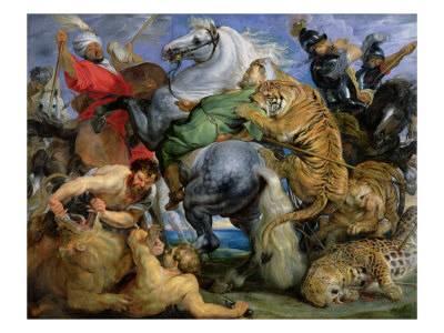400x300 The Tiger Hunt, C.1616 Giclee Print By Peter Paul Rubens - The Tiger Hunt Painting