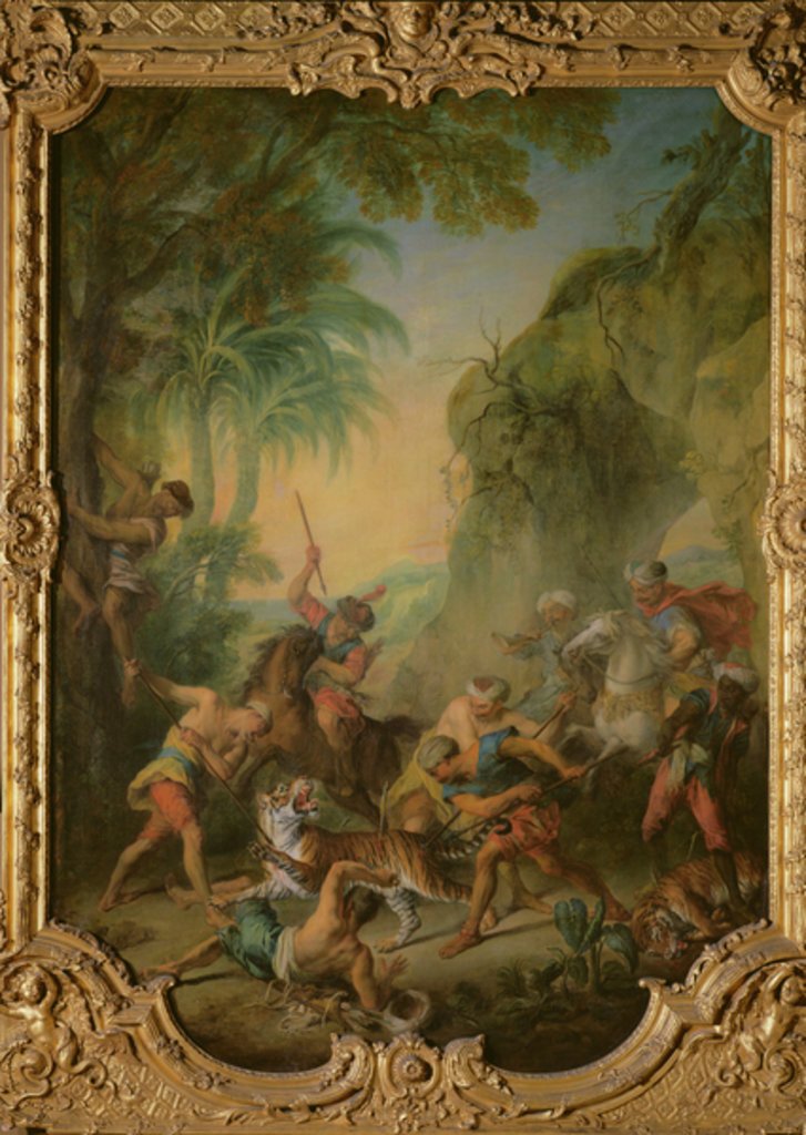 727x1024 Tiger Hunt, 1736 Posters Amp Prints By Nicolas Lancret - The Tiger Hunt Painting