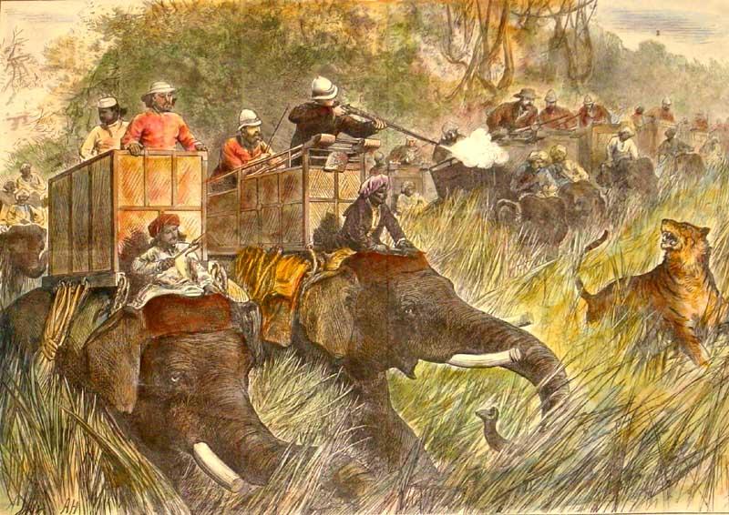 800x566 Hunting - The Tiger Hunt Painting