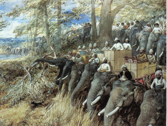 560x422 Gurney Journey Dodging Bullets - The Tiger Hunt Painting