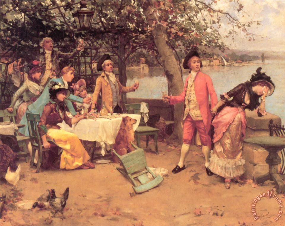 960x761 Auguste Emile Pinchart The Toast Painting - The Toast Painting