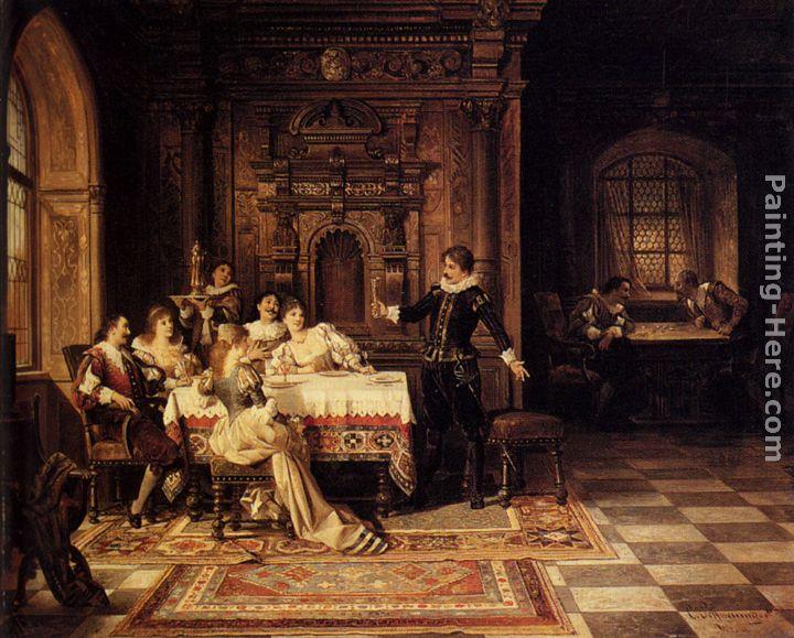 720x579 Carl Schweninger The Garden Party Painting Framed Paintings For Sale - The Toast Painting