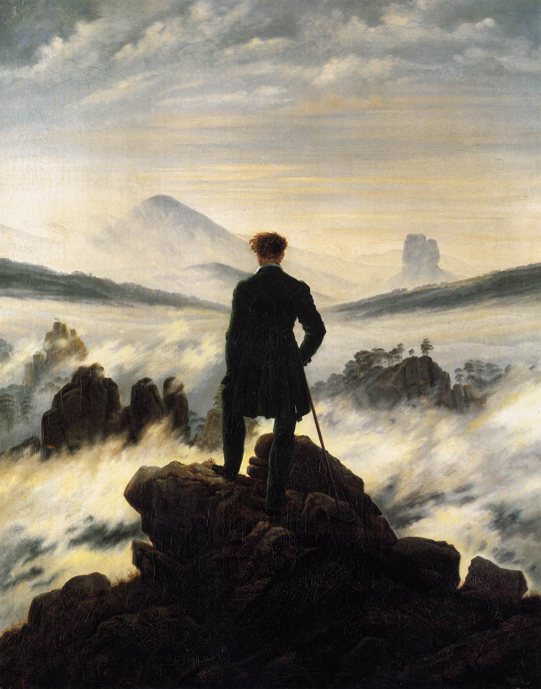 1100x1399 Today In Social Sciences The Wanderer Above The Sea Of Fog, By - The Traveler Painting