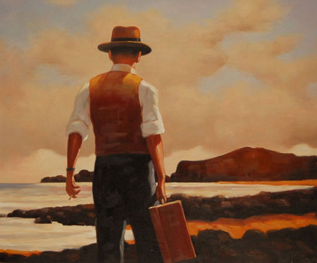 450x373 Painting The Traveler By Vettriano, Fake Painting The Traveler. - The Traveler Painting