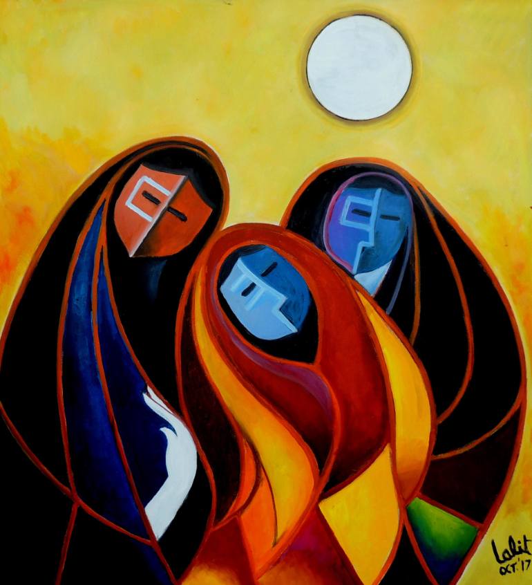 770x846 Saatchi Art Trinity Painting By Lalit Jain - The Trinity Painting