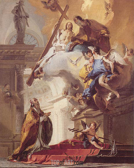 463x581 The Trinity Appearing To Saint Clement Tiepolo Painting - The Trinity Painting