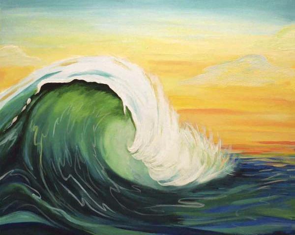 600x479 Paint Date Ocean Waves - The Tsunami Painting
