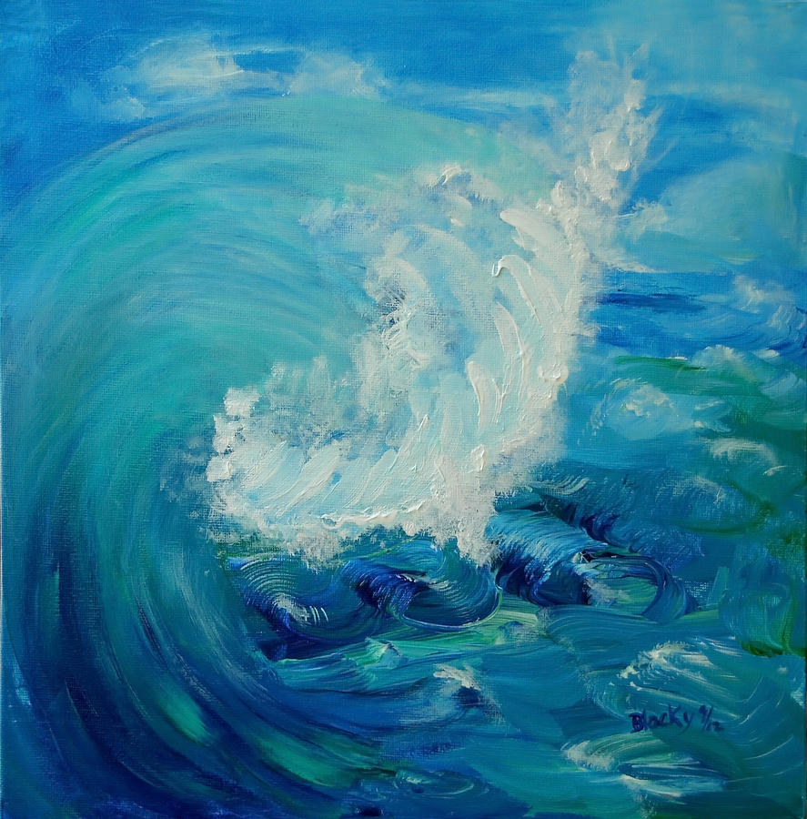 887x900 Tsunami Painting By Donna Blackhall - The Tsunami Painting