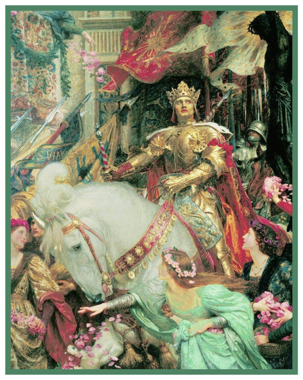 1148x1440 Medieval The Two Crowns By Francis Bernard Dicksee Counted Cross - The Two Crowns Painting